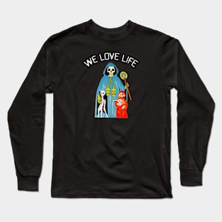 A Chilling Family Portrait with the Grim Reaper (White Text) Long Sleeve T-Shirt